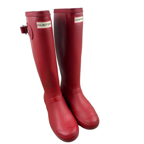 Hunter Shoes - HUNTER Original Tour Tall Packable Rubber Rain Boots in Military Red Size 7